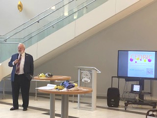 Kenneth Ball, dean of the College of Engineering and Computing, addresses the audience at CEDRIC's launch