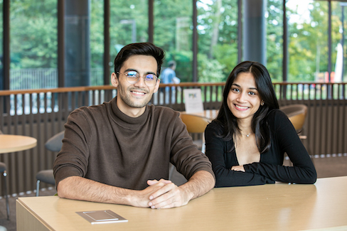 two students at a table