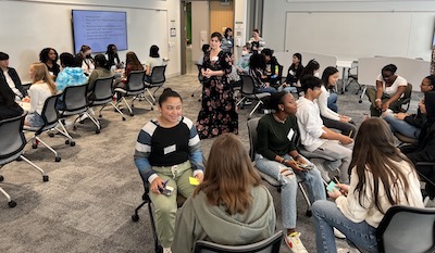 students in discussion groups