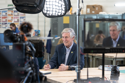 ABC crew working with Don Beyer