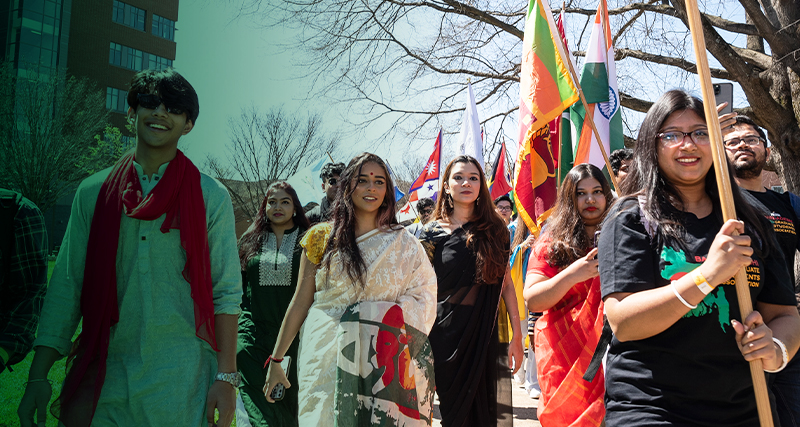 International Mason students partake in a celebration during International Week