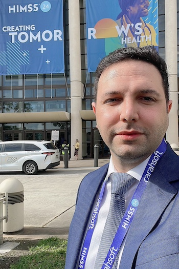 student at an international conference