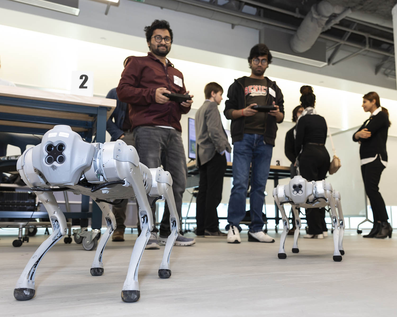 Fuse Topping out ceremony demonstration with robotic dogs