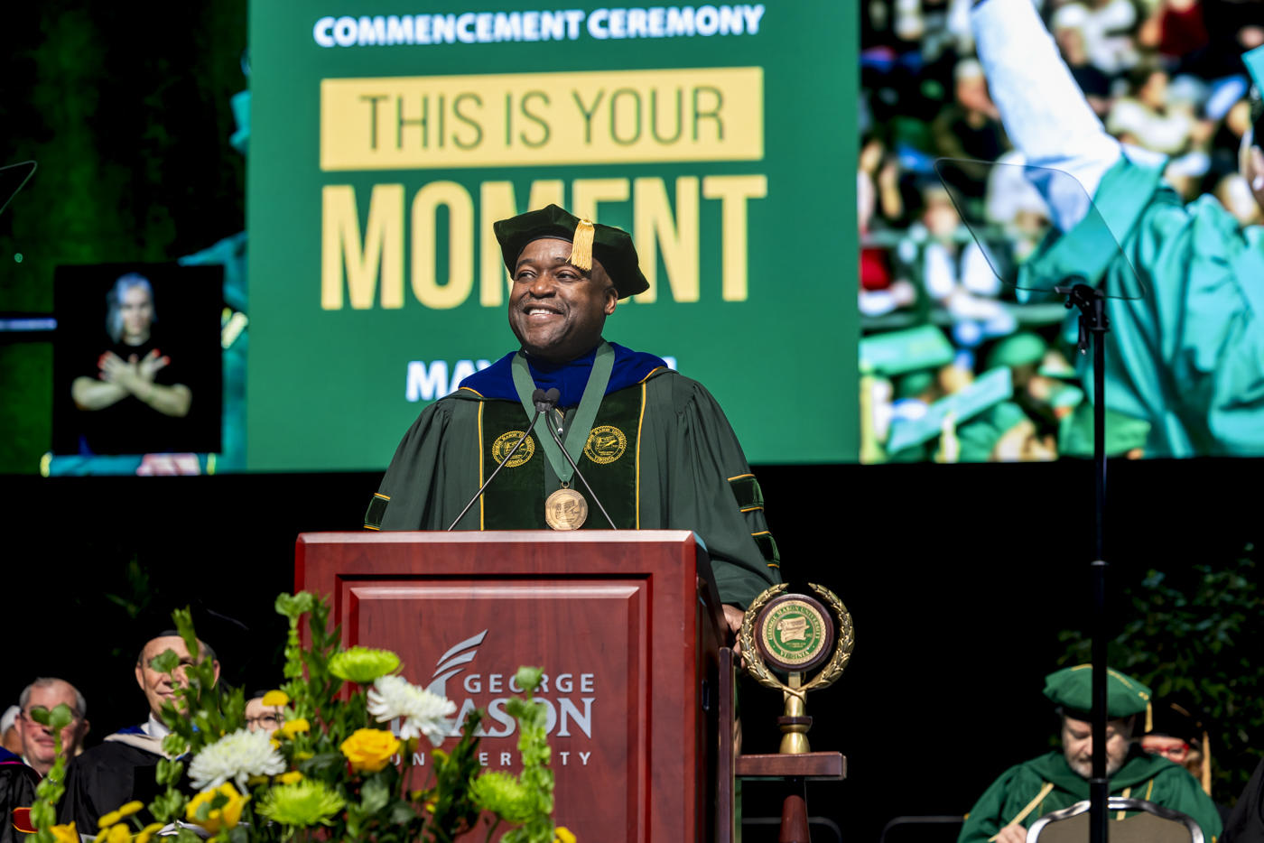 President Gregory Washington speaks at Commencement