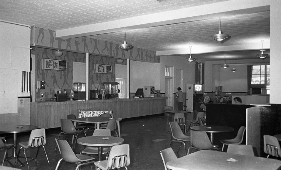 Cafeteria in the former high school building