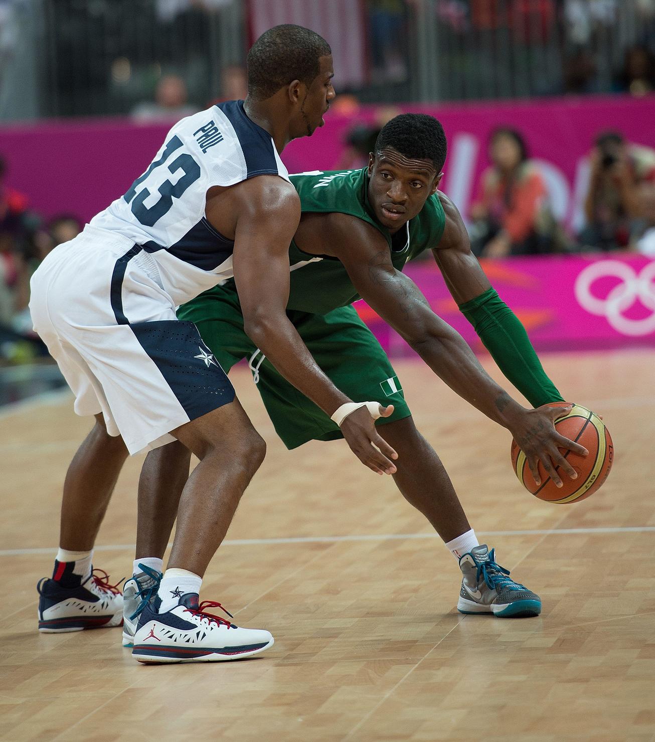Tony Skinn playing basketball for the Nigerian national team at the London 2012 Olympics
