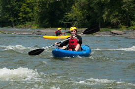 Students canoeing