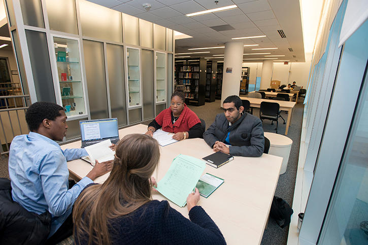 Students in library