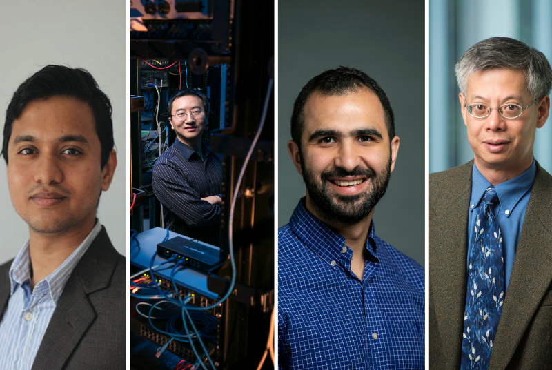 Collage of four professors, Sai, Kai, Khaled and Brian.