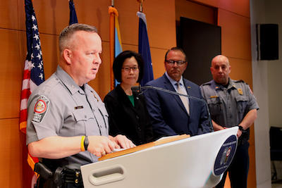 Cynthia Lum and others at press conference