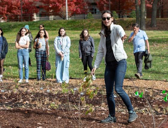 Sarah Roth give a tour of the foragers forest