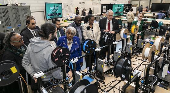 Virginia legislators take a tour of the MIX makerspace