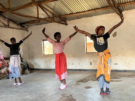 Rwandan traditional dance rehearsal in the Dzaleka refugee camp in Malawi. P