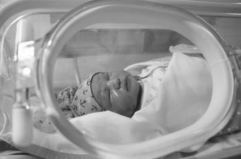 Image of newborn baby at a hospital