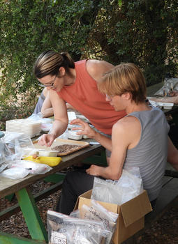 Jamie Clarke (left) and Jett Liska doing field work. Photo provided.