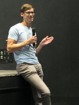 Andrew Opitz during the Q&A portion of Best of Film. Photo by Emily Schneider.