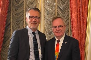 Dean with head of Rotary International