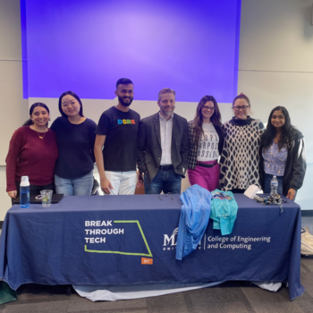 A Day in the Life panelists, Shahnaz Kamberi, and Break Through Tech Mason peer leaders