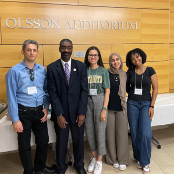 From left to right, Albanese, Hicks, and Nguyen with two other VA-CNIP interns.
