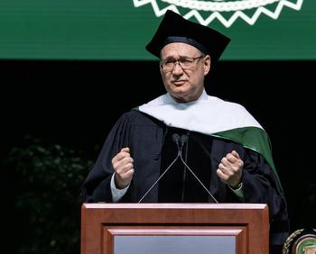 Schindler gives remarks at Winter Commencement